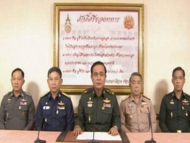 The military announces the coup in Thailand on national television today