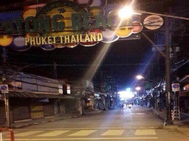 Patong, Phuket's holiday hub, under curfew at 10pm last night