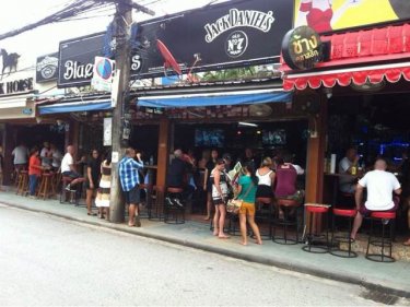 Bars in Patong's Soi Bangla walking street have been hit by the coup curfew