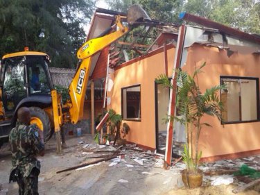 Buildings deemed illegal near Sirinath National Park tumble today