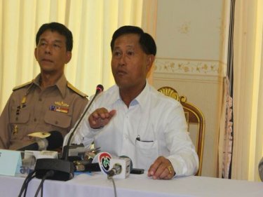 The lieutenant general speaks at today's Phuket media briefing