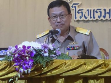Rear Admiral Prayuth Phuthien addresses the meeting today