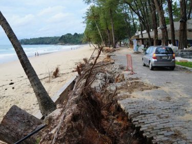 Erosion of the kind destroying Surin and other Phuket shorefronts