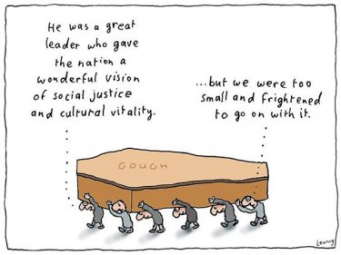 Michael Leunig mourns Australia's most daring PM, Gough Whitlam