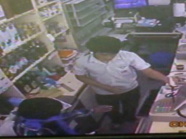Mr Blue T holds up a 7-Eleven staffer at knifepoint on Phuket today