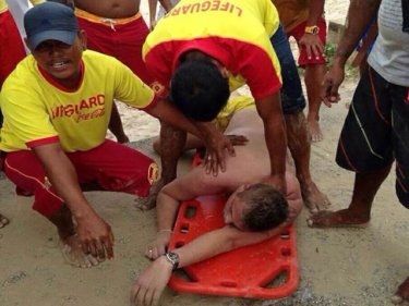 Brought to shore at Phuket's Patong beach, the injured tourist died soon after