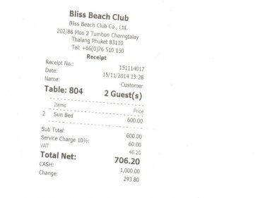 Aussie Tourist Tells: Phuket Beach Club Charged 300 Baht Plus Tax for Loungers