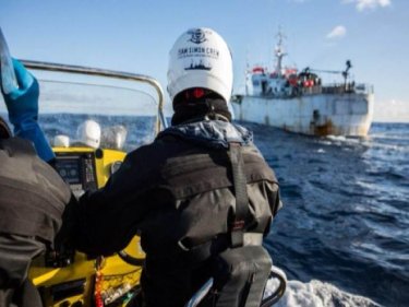 Sea Shepherd vigilantes in action against a poaching vessel
