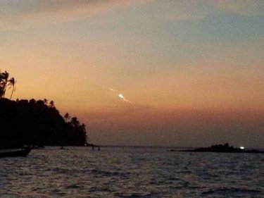Too close for comfort? Part of an Indian rocket falls off Phuket this evening