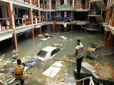 The interior of the sea pearl in Patong after the 2004 tsunami