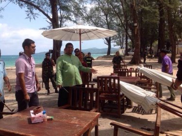 Mayor Ma-Ann Samran directs seizure of illegal chairs and umbrellas today