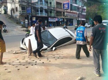 Lost in a drain, airbags helped save this Phuket driver