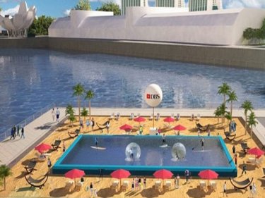 The beach for Singapore in June will have space for 250 under umbrellas