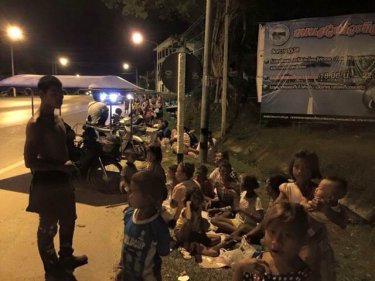 Sea gypsies fled to higher ground outside the Vijitt Resort Phuket early today