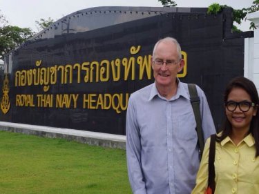 The Phuket journalists at Royal Thai Navy headquarters yesterday