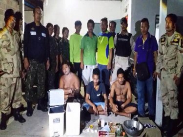 Drug-preparing youths nabbed north of Phuket by volunteers last night
