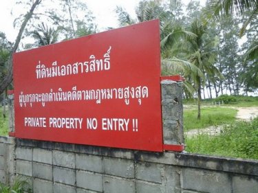 Valuable Phuket shorefront land that remains in dispute in the courts