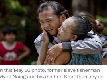 A Burmese fisherman is reunited after 22 years of ''slavery''