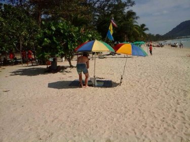 Phuketwan has no problem with byo umbrellas at all of Phuket's beaches