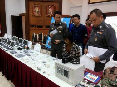 A Burmese construction worker was arrested over a 240,000 baht heist