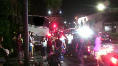 The bus crash last night in Phuket Town where three people were injured