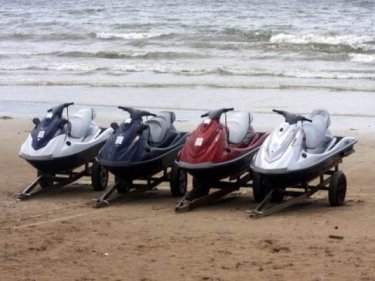 Jet-skis on Patong beach, where all commercial activity is banned