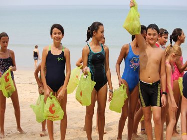 One up for the children from Headstart in cleaning Phuket beaches