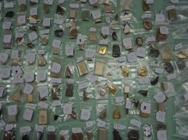 Part of the collection of amulets found in possession of a Phuket man