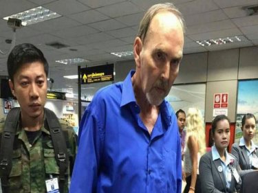 Danish tourist Peter Efferso is nabbed by Immigration at Phuket airport