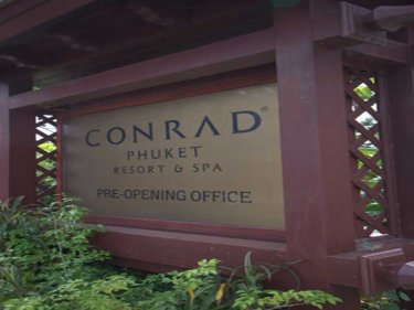 The sign that has fooled islanders for years. The Conrad is not going ahead on Phuket.