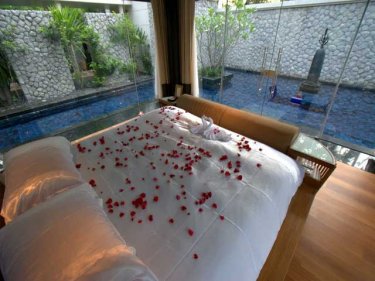 Rose petals and romance in a superb villa