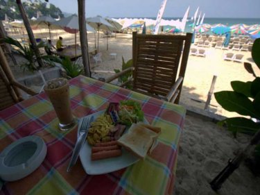 Andaman breakfast overlooking Pla Beach at Surin