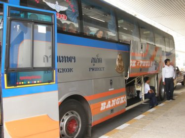 Bangkok bound. The longest queues at Phuket airport this week are at the bus ticket counter.