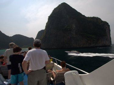 Tourists enjoy the grandeur off Phi Phi, an island in waiting