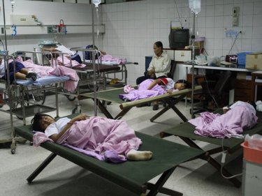 Children in Vachira Hospital today after a sickness scare