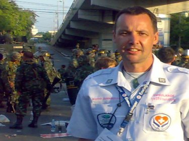 Marko Cunningham amid April's street rebellion in Bangkok