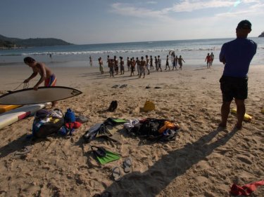 Would-be lifeguards train at Phuket's Kata beach: a long way to run yet