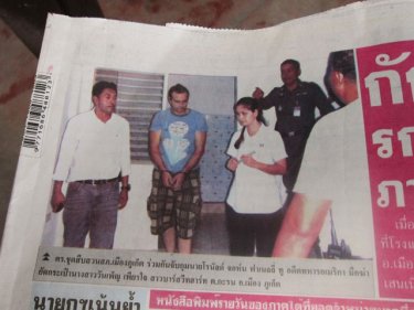 One Thai newspaper today carried this photo of the suspect's arrest