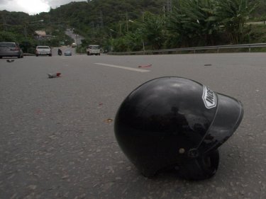 Tragic scene from a motorcycle crash on Patong Hill one year ago