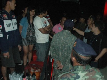 Officials surprise patrons and management at the Sofa Pub in Phuket City