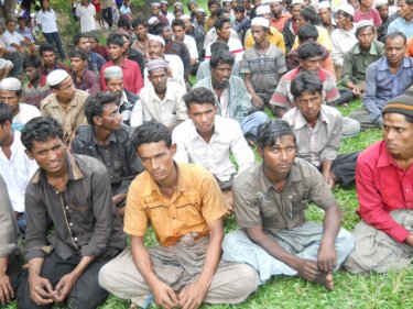 Rohingya boatpeople under arrest in Thailand's Trang province today