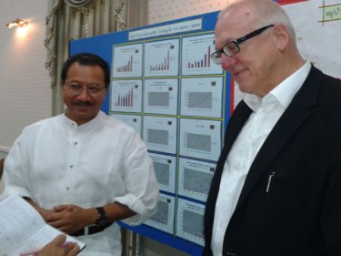 Architect Mathar Bunnag (left) with Dr Wolfgang Bohm yesterday