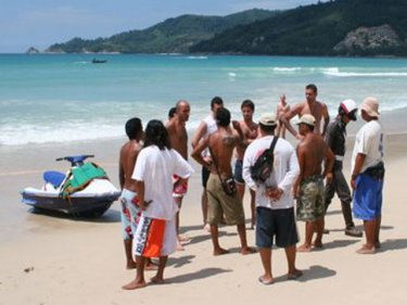 A jet-ski ''negotiation'' underway on Patong beach several years ago