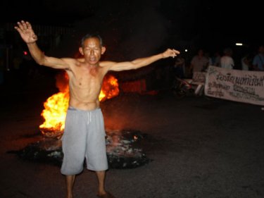 A tyre burning protest on the east road in mid-2011 brought better lighting