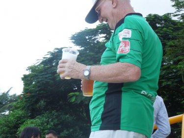 Phuket FC's new look, with plastic cups replacing bottles and cans
