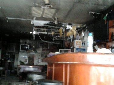 The inside of the Blarney Stone bar in Patong after today's blaze