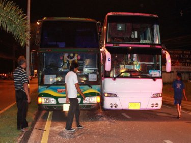 You give way. No, you give way. The bust-up in Phuket City last night