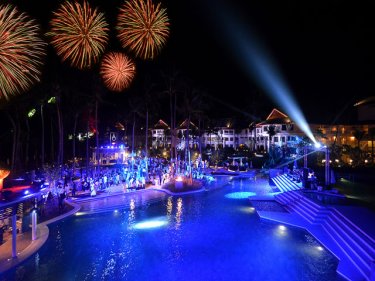 Fireworks signify the latest addition to the Outrigger array of resorts