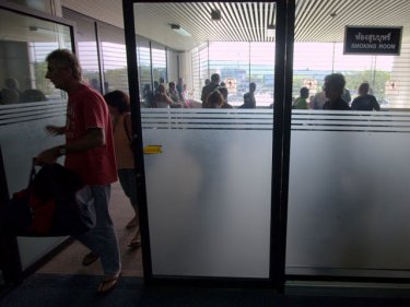 Smoking room at Phuket airport: likely to vanish in a puff of clean air