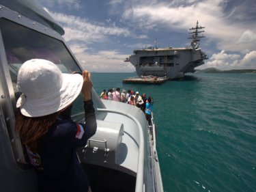 Aircraft carrier USS Ronald Reagan on a visit to Phuket in 2009